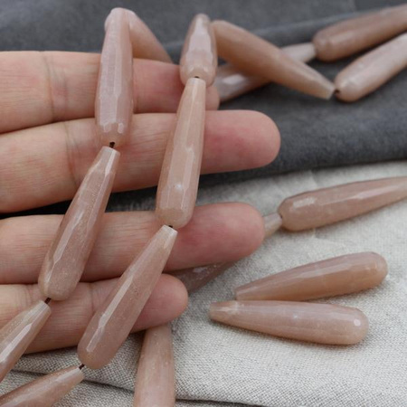 Kamień słoneczny kropla fasetowana 40x10mm