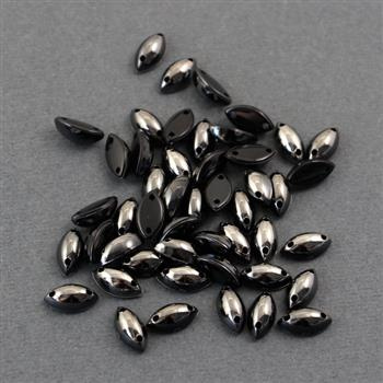 Kaboszon akrylowy jelly grafitowo-czarne wrzeciono 10x5mm [10szt]