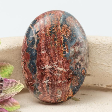 Kaboszon owal jaspis leopardzi 28x20x6mm