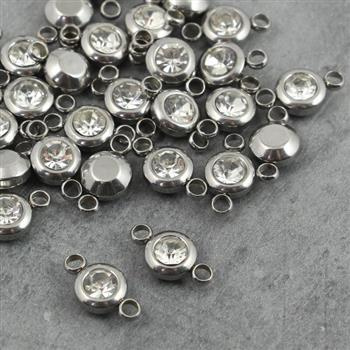 Stal szlachetna łącznik w oprawie SR crystal 6mm