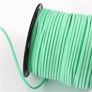 Rzemień zamszowy płaski jasny zielony 3x1mm [1metr]