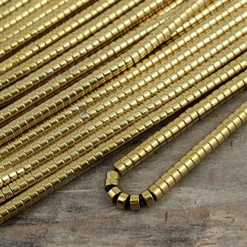 Hematyt dysk 4x2mm GOLD [1/2 sznura - ok. 104szt]