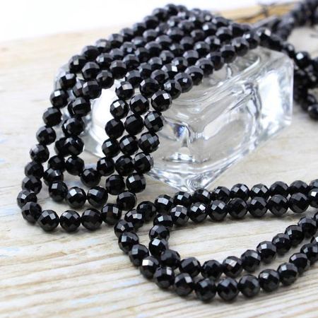 Spinel czarny kula fasetowana 6mm