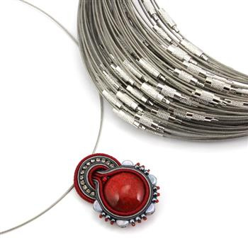 Baza naszyjnika linka z zapięciem skręcanym srebrna 45cm