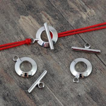 Zapięcie przekładane mini toggle srebrne 10mm