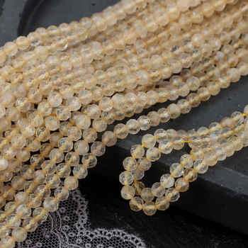 Cytryn kula fasetowana 4mm [sznur 39cm]