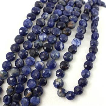 Sodalit moneta fasetowana 6mm