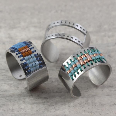 Baza do pierścionka ze stali szlachetnej AZTEC srebrna