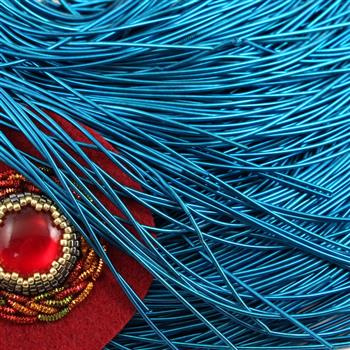 Bajorek do haftu miękki - turkusowy błyszczący 1mm [ 4g ]