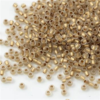 Toho Round 11/0 Frosted Gold-Lined Crystal [10g]