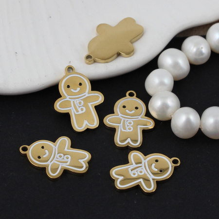 Zawieszka stal szlachetna pozłacana Pan Ciastek 16x12mm