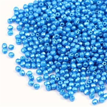 Fire Polish 2mm Alabaster Pastel Turquoise [80szt]