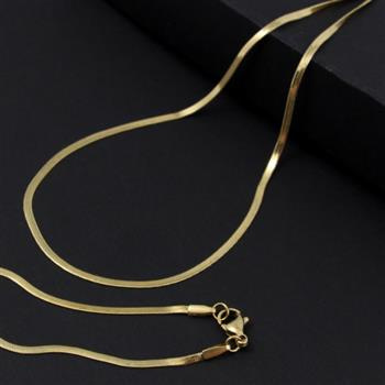 Łańcuszek gotowy płaska żmijka stal szlachetna pozłacana 2mm [50cm]