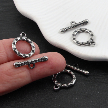 Zapięcie toggle młotkowane stal szlachetna 16mm