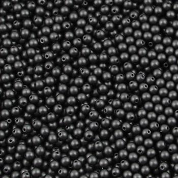 Round Beads Powdery - Jet 4mm [50szt]