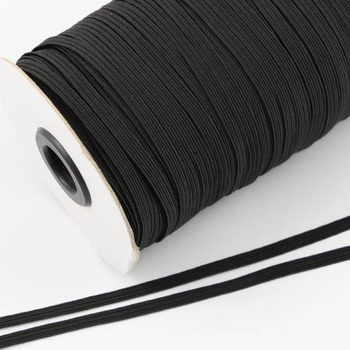 Gumka płaska dziana CZARNA 5mm [szpula 140metrów]