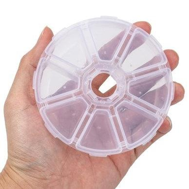 Organizer na koraliki okrągły 8-dzielny 10,5cm