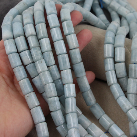 Akwamaryn wałek gładki 14x10mm