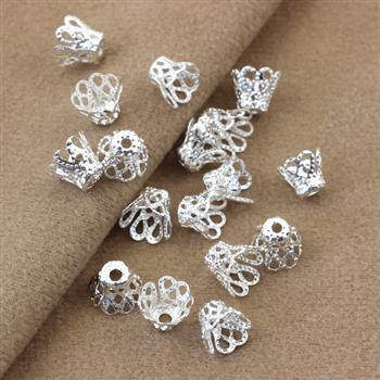 Tulejka metalowa ażurowa srebrna 7x5mm [20szt]