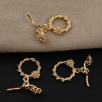 Zapięcie toggle mosiądz pozłacany 15mm