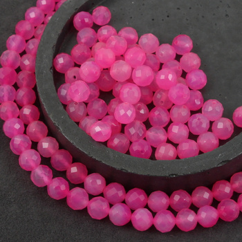 Agat brazylijski kula fasetowana różowa 8mm