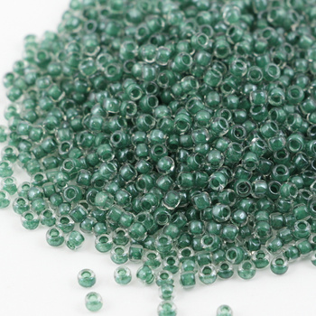 Toho Round 8/0 Inside-Color Crystal/Emerald-Lined [10g]