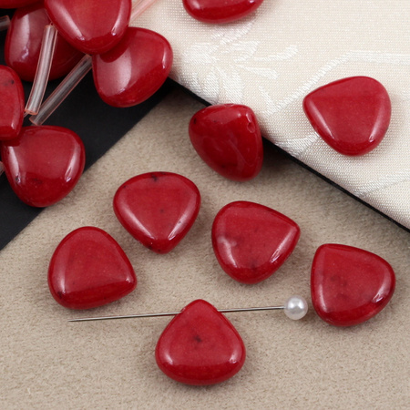 Jadeit łezka czerwona 15mm