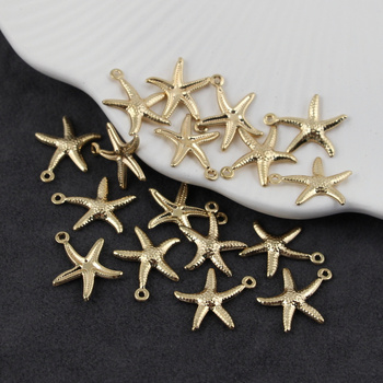 Zawieszka rozgwiazda stal szlachetna pozłacana 17x15mm