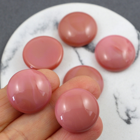 Kaboszon szklany Pink - Coral moneta 20mm