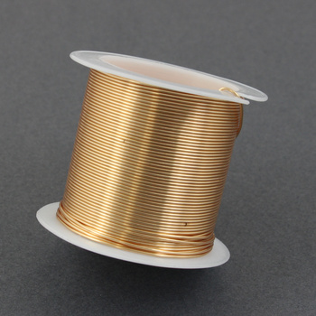 Drut miedziany LIGHT GOLD posrebrzany 0,8mm [szpula 14m]