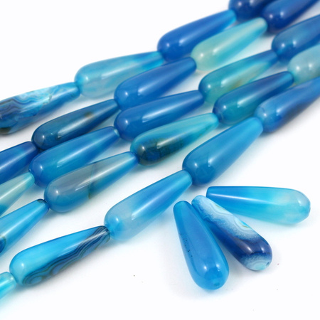 Agat niebieski kropla 30x10mm