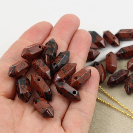 Obsydian mahoniowy zawieszka grot 20x9mm