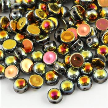 CzechMates Cabochon 6mm Jet Full Marea [10szt]