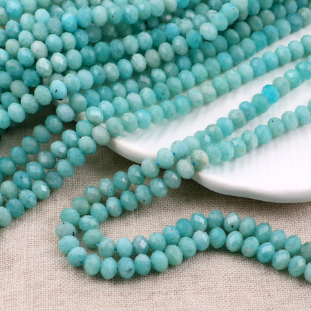 Amazonit oponka fasetowana 6x4mm [sznur 39cm]