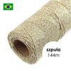 Sznurek do makramy brazylijski woskowany Metallic Gold/Silver 1mm [szpula 144m]