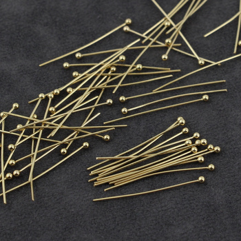 Szpilka z kulką stal szlachetna pozłacana 30mm [20szt]