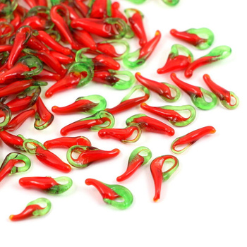 Zawieszka szklana papryka 15x5mm [10szt]