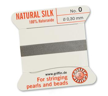 Griffin Nici jedwabne z igłą grey 0,30mm [2m]