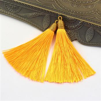 Chwost wiskozowy w czapeczce pomarańczowy 80x10mm