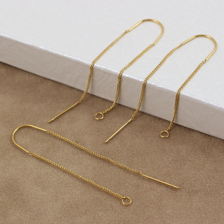 Sztyfty z łańcuszkiem stal szlachetna pozłacana [1para]