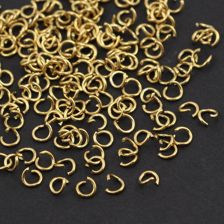 Ogniwo otwarte pozłacane stal szlachetna 3,5x0,6mm [50szt]