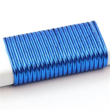 Sznurek sutasz chiński 3mm granatowy metalizowany [1 metr]