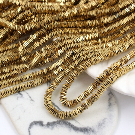 Hematyt złoty heishi 3x1mm [sznur 39cm]