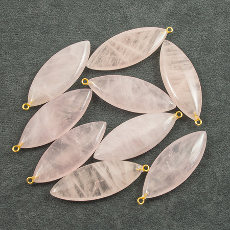 Zawieszka kwarc różowy wrzeciono 50x20mm