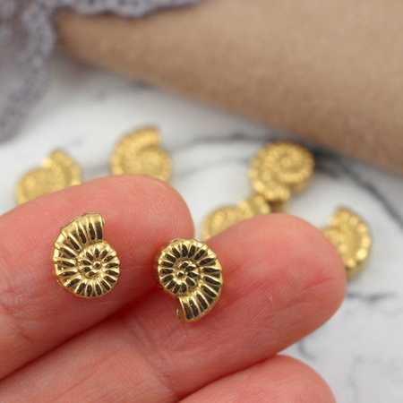 Przekładka muszla stal szlachetna złota 9x7mm