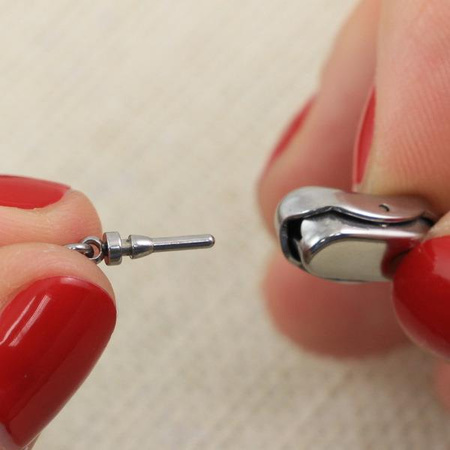 Zapięcie szufladkowe srebrne stal szlachetna 20x8mm