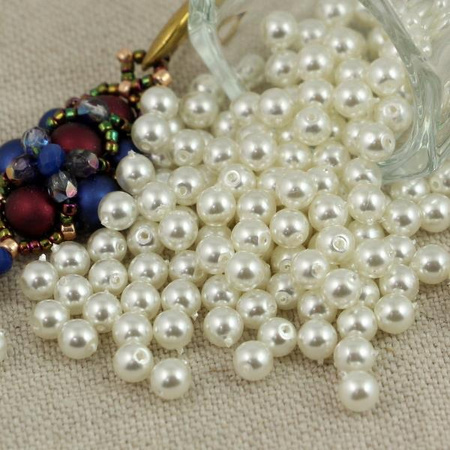 Round Beads Alabaster Snowy White 4mm [50szt]