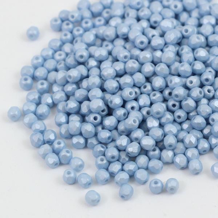 Fire Polish 3mm Alabaster Light Blue Powdery Silk Matted [40szt]