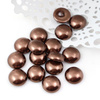 Glass Pearl Cabochon Dark Copper 14mm