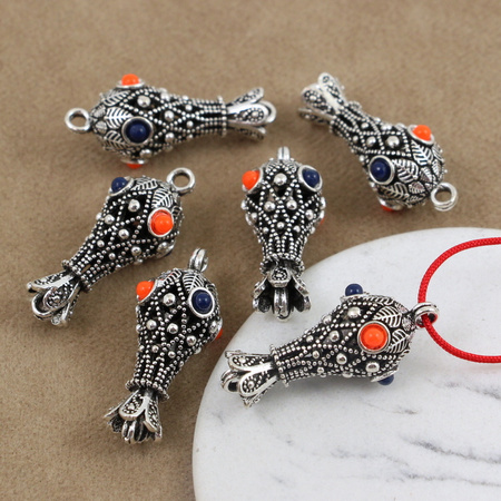 Metalowa zawieszka / łącznik berło ciemne srebro 30x12mm